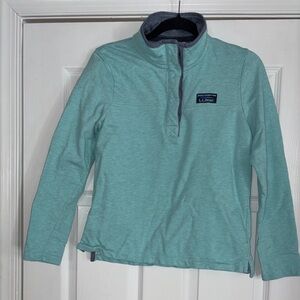 L.L. Bean Aqua women's 1/4 button pullover rugby shirt size xs petite